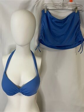 Victoria's Secret VS Blue Padded Bikini Top with Matching Skirted Bottom